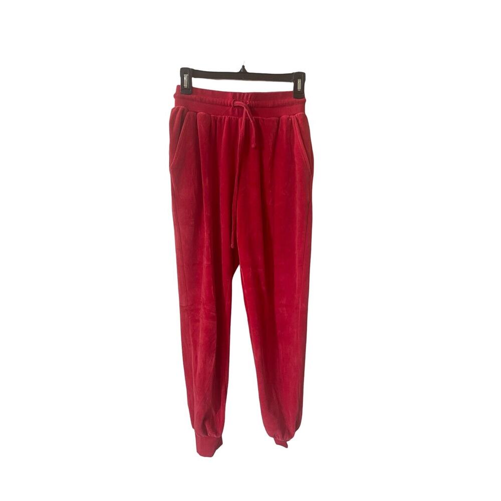 Full Send Rhinestone Velour Track‎ Pants Red size small/medium